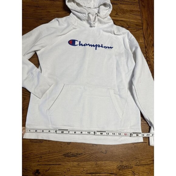 champion A48 Hoodie Men's Sweatshirt Script Logo Medium  Pullover Kanga Pocket - Picture 4 of 7